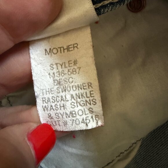 MOTHER Superior The Swooner Rascal Ankle Jeans Womens Size 28 Signs & Symbols - Picture 9 of 12